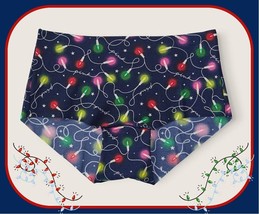 M  NOSHOW Navy Holiday Lights LowRise Victorias Secret PINK Boyshort Brief Panty - £8.60 GBP
