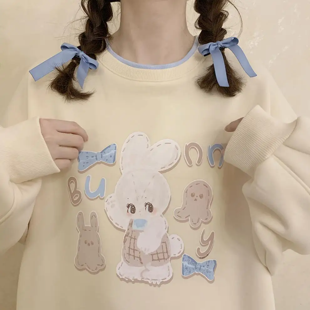 Cute  sweatshirt Winter New Korean Harajuku Japanese  Casual  Style Women Loose  - £79.43 GBP