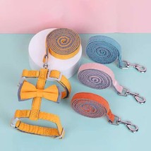Colorful Cotton-Filled Cat Leash With Bow Detail - £9.53 GBP+