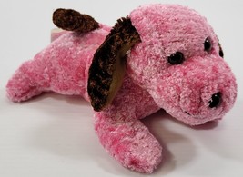 M) Manley Toy Direct Soft Stuffed Pink Dog Animal Plush Toy 9&quot; - £7.93 GBP