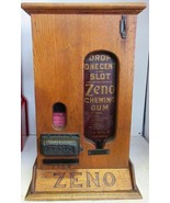 ZENO Chewing Gum 1c Oak Cabinet Dispenser, Circa 1890 #3 - £2,349.70 GBP
