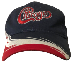 Chicago Band Blue Vintage Red White Rock Jazz Stitched Strap Hat Cap One Size - £15.39 GBP