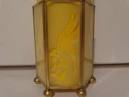 Vintage Hummingbird w/ Flowers Candle Votive Gold Color Transparent - £6.43 GBP
