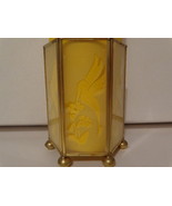 Vintage Hummingbird w/ Flowers Candle Votive Gold Color Transparent - £6.29 GBP