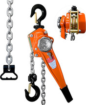 3300 lbs 20 ft Lever Chain Hoist, 1-1/2 Ton 6m,G80 Hook Heavy Duty for G... - $78.22