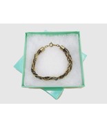 6&quot; Triple Chain Braided Bracelet, Silver &amp; Gold Tones, Vintage Snakeskin... - $278.92 MXN