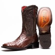 ALABAMA Genuine Ostrich Skin Cowboy Boot from the Western Collection Tabac image 3