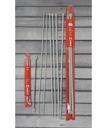 VTG Aero 14&quot; Knitting Needle Lot 4 Pairs + 1 4mm Hook Aluminum Redditch ... - £13.98 GBP
