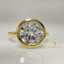Bezel Set IGI Certified Lab Grown Diamond Engagement Ring 14K Gold 0.84C... - $1,109.00
