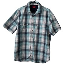 Alfani Mens Casual Shirt Size XL Extra Large Slim Fit Plaid Blue Gray Co... - £7.16 GBP