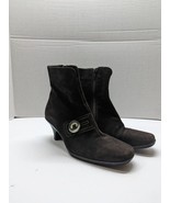 La Canadienne  Suede Brown Ankle Boots SIde Zip, Size 7 M - £47.20 GBP