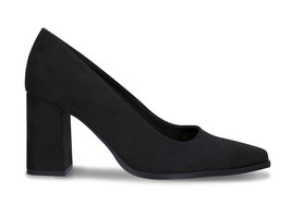 Vrouwen veganistische pumps met hak en spitse neus van zwart suède micro... - $121.11