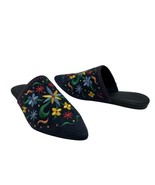 Bernardo Mules Womens 5 Allie Blue Suede Slip On Embroidered Floral Boho... - $39.23 CAD