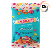 12x Bags Smarties Tropical Flavored Hard Candy Rolls | Fat & Gluten Free | 5oz - £21.98 GBP