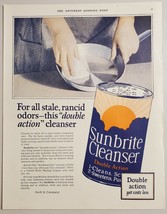 1924 Print Ad Sunbrite Cleanser Double Action Lady Scrubs Pan Swift &amp; Co... - £11.67 GBP