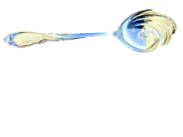 STERLING SILVER INTERNATIONAL RHAPSODY PATTERN OLIVE PEA SERVER SPOON - £34.50 GBP