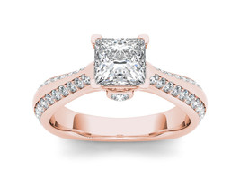 14K Rose Gold 1 3/4ct TDW Princess-cut Diamond Engagement Ring - £3,605.89 GBP