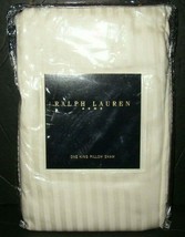 Ralph Lauren Hallowell Stripe 1 King Pillow Sham Hemstitch Jacquard Cream Italy - £36.35 GBP