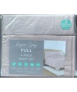 Kaycie Gray 6-Pc Full Sheet Set 100% Super Soft Luxury Plus 2 Extra Pill... - $26.24