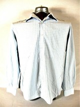 Perry Ellis Mens City Fit Xl L/S Blue Brown Plaid Cotton Button Up Shirt Y)pm1 - £3.67 GBP