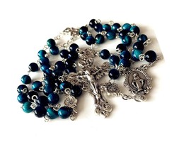 Handmade Blue Tiger Eye Beads Our Lady of - £116.73 GBP