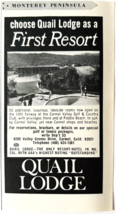 1972 Quail Lodge Resort Hotel Advertisement Carmel Monterey Cali Vintage... - $19.99