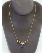 Natural Tanzanite &amp; Earth Mined Diamond Open Center Station Necklace 14k... - £703.25 GBP