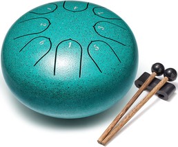 (Malachite) Lronbird Alloy Steel Tongue Drum 8 Notes 6 Inches Handpan Drums - $40.98