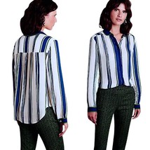 $148 Anthropologie Brush Strokes Buttondown Shirt 6 Medium Top Striped Blouse - £48.14 GBP