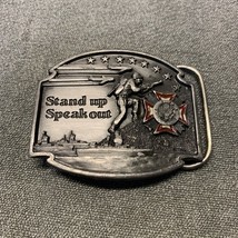 Veterans of Foreign Wars VFW Stand Up Speak Out Belt Buckle 1992 Siskiyo... - $21.78