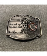 Veterans of Foreign Wars VFW Stand Up Speak Out Belt Buckle 1992 Siskiyo... - $21.78