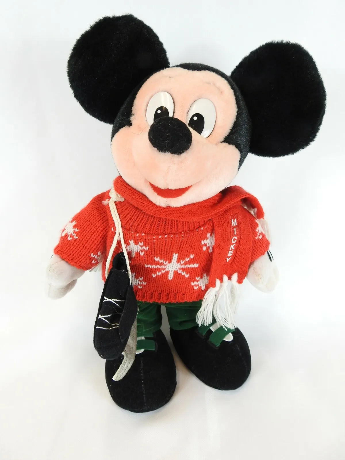 RARE Disney Store Ice Skater Holiday Plush 12&quot; MICKEY MOUSE ULTRA RARE v... - $43.85 CAD