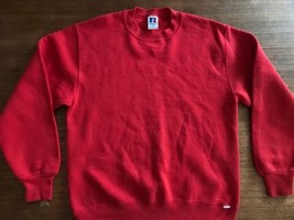 Russell Athletic usa made sweatshirt size M crewneck blank red Mint VTG - $20.86