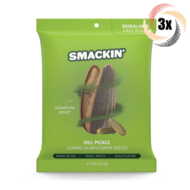 3x Bags Smackin&#39; Dill Pickle Flavor Jumbo Sunflower Seeds | 4oz | Small ... - $19.22
