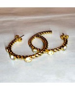 NIB Avon&#39;s golden brilliance vintage gold hoop earrings - $28.38 CAD
