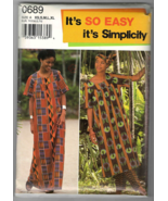 Simplicity 0689 UNCUT Pattern, Misses&#39; Long Dress/Tunic/Caftan/Pants+Hea... - £11.09 GBP