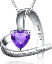 Mothers Day Gifts for Mom Wife, Fine Jewelry Natural Gemstone Amethyst Sterling - £38.86 GBP