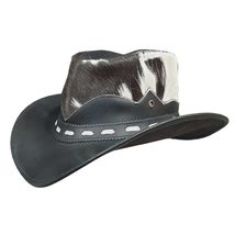 Cow Hair On Hide Cowboy Leather Hat - £195.84 GBP