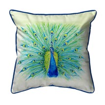 Betsy Drake Peacock Small Indoor Outdoor Pillow 12x12 - £39.56 GBP