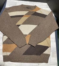 Liberty Sweater Mens Cotton Blend XL Vtg 90s Grandpa Sweater Brown - £15.98 GBP