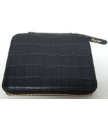Martha Stewart Sharkey Croco Embossed Leather Small Zip Wallet Black - $31.46 CAD
