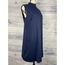 Cynthia Rowley Sleeveless Shift Dress Women 10 Mock Neck Blue Zip Back S... - $18.00