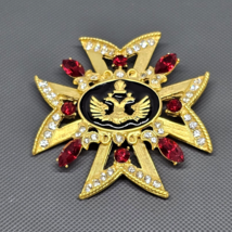 VTG 1995 Treasures The Czars Volunteer Enamel Jewel Maltese Cross Brooch Pin - £23.94 GBP