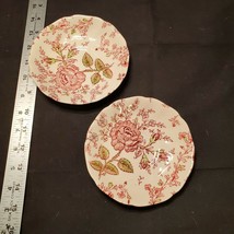 2 each Rose Chintz Hand by Johnson Bros Made England Saucer - £8.03 GBP