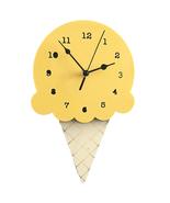 Wooden Ice Cream Shape Clock Cartoon Mute Wall Clock Arabic Numerals Roo... - £14.81 GBP