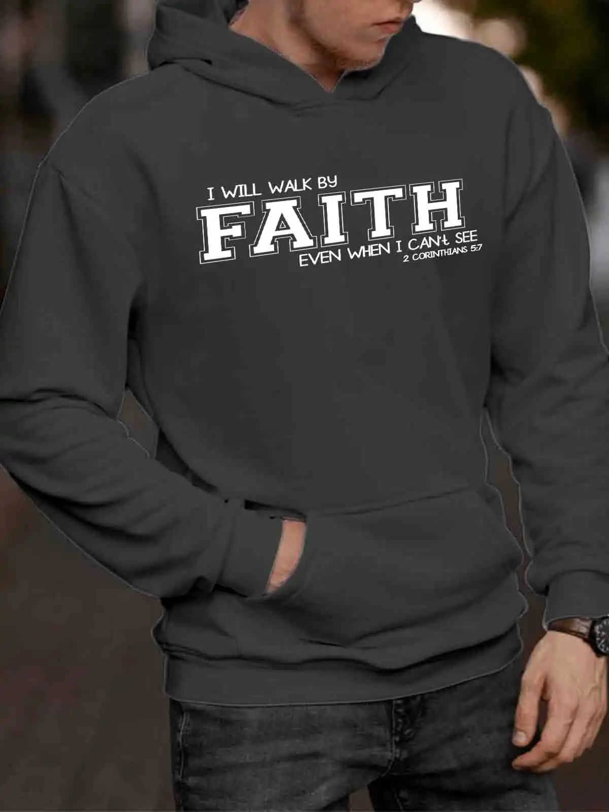 I Will Walk By Faith Even When I Can&#39;t See Hoodie - £128.08 GBP