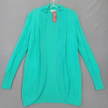 Merona Women Cardigan Size L Green Sweater Open Front Long Sleeve Lightweight - £8.42 GBP