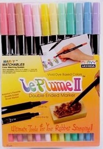 Marvy Le Plume II Double Ended Marker 12 piece Pastel Set 1122-12B - $18.95