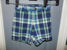 Janie and Jack Blue Plaid Shorts Adjustable Waist Size 3 Boy&#39;s EUC - £13.01 GBP