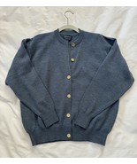 Vintage Burberry 2 Piece Set Blue Merino Wool Cardigan Sweater Size 44 S... - $3,512.60 MXN